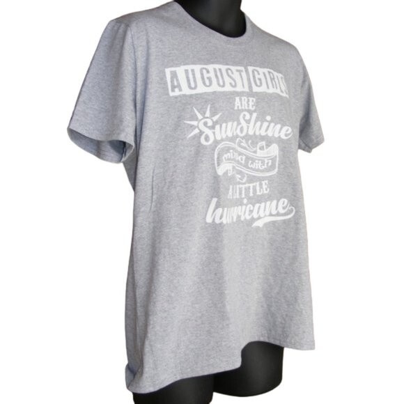 AUGUST GIRLS Tee, L, Heather Gray, Short Sleeves NWOT Sunshine, Hurricane - Picture 3 of 7